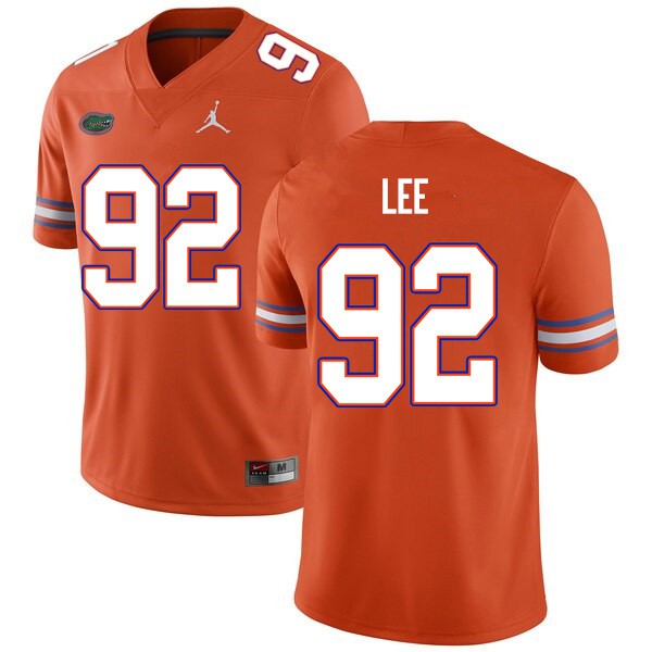 Men #92 Jalen Lee Florida Gators College Football Jersey Orange